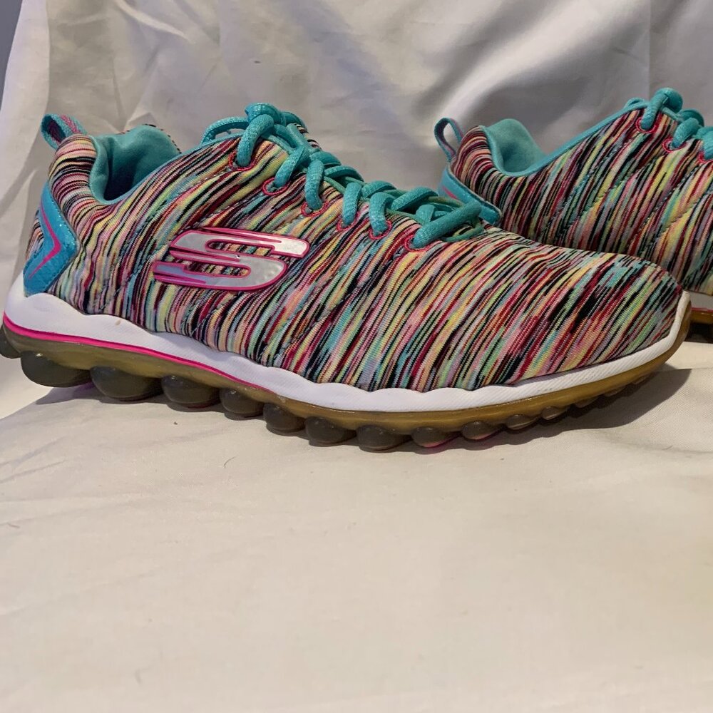 Skechers Air Women's Turquoise, Pink & White Multi Color Athletic Shoes